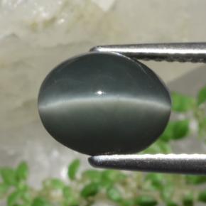 2.63 карата, натуральный Зеленый Кварц Кошачий глаз, Огранка Овал, Непрозрачный