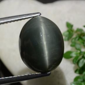 10.28 карата, натуральный Зеленый Кварц Кошачий глаз, Огранка Овал, Непрозрачный