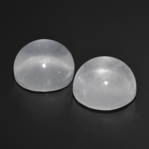 Натуральный белый quartz cat's eye 13,12 карата огранка круг, прозрачный