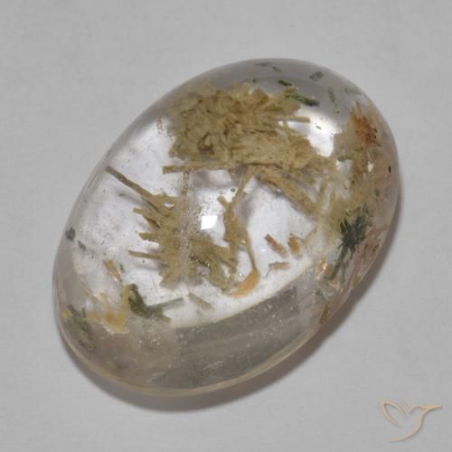 19.85ct Натуральный Многоцветный Кварц с геденбергитом, Овал, Прозрачный