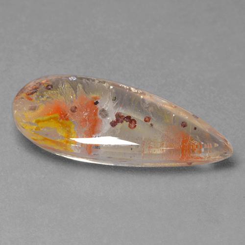 8.01 карата, натуральный Многоцветный Кварц с марказитом, Форма груши, Прозрачный