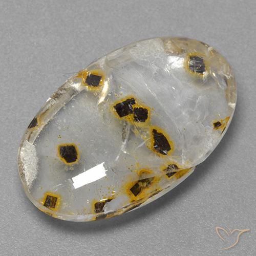 11.88ct Натуральный Многоцветный Кварц с марказитом, Овал, Прозрачный