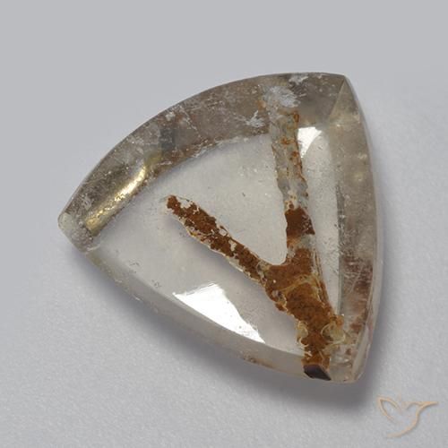 6.94ct Натуральный Многоцветный Кварц с марказитом, Триллион, Прозрачный