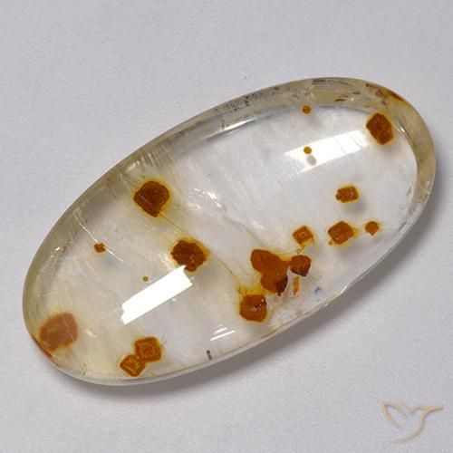 31.46ct Натуральный Многоцветный Кварц с марказитом, Овал, Прозрачный