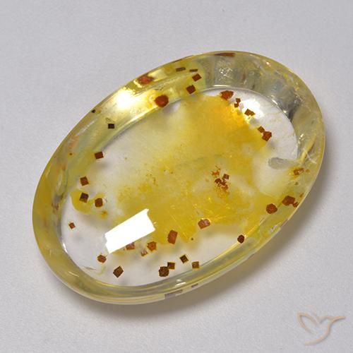 40.57ct Натуральный Многоцветный Кварц с марказитом, Овал, Прозрачный