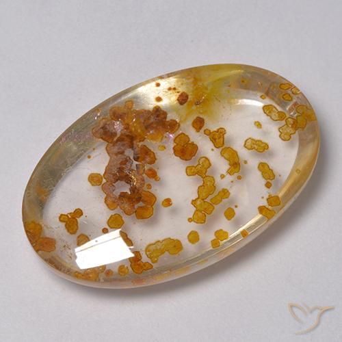 23.59ct Натуральный Многоцветный Кварц с марказитом, Овал, Прозрачный