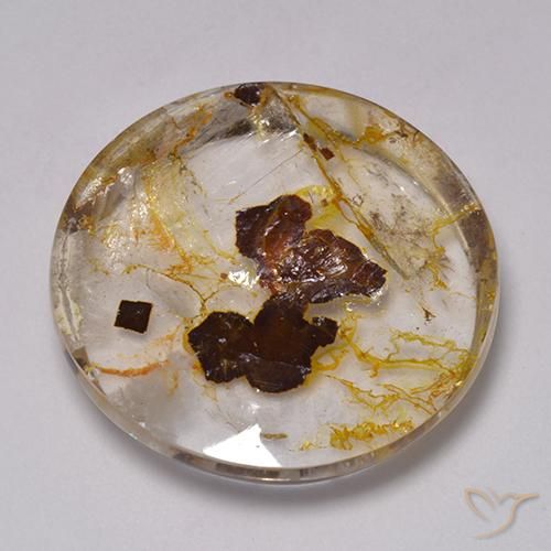 42.66ct Натуральный Многоцветный Кварц с марказитом, Круглый, Прозрачный
