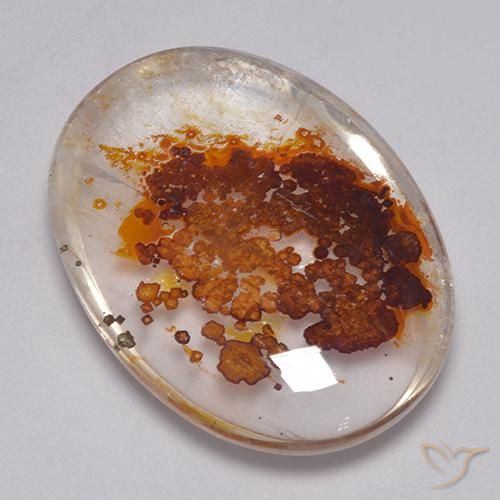 35.09ct Натуральный Многоцветный Кварц с марказитом, Овал, Прозрачный
