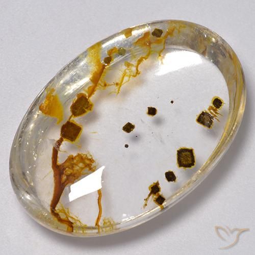 29.54ct Натуральный Многоцветный Кварц с марказитом, Овал, Прозрачный