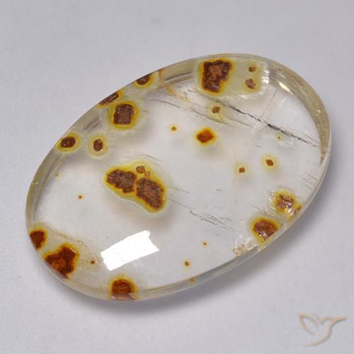 22.64ct Натуральный Многоцветный Кварц с марказитом, Овал, Прозрачный