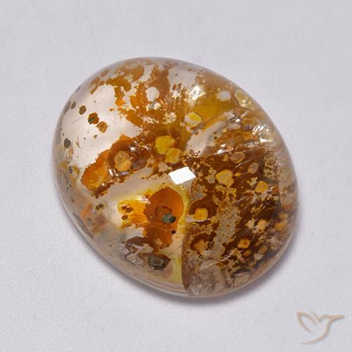 23.49ct Натуральный Многоцветный Кварц с марказитом, Овал, Прозрачный