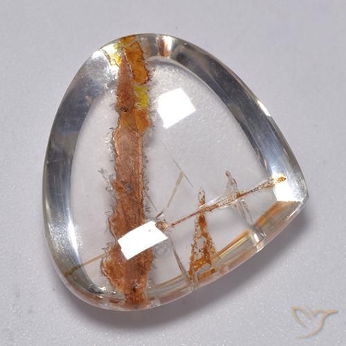 22.00ct Натуральный Многоцветный Кварц с марказитом, Форма груши, Прозрачный