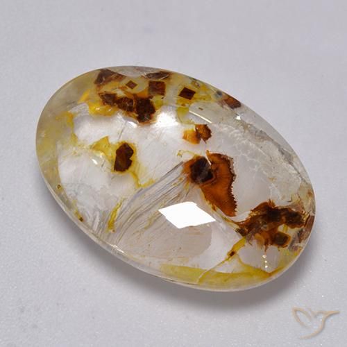 19.87ct Натуральный Многоцветный Кварц с марказитом, Овал, Прозрачный