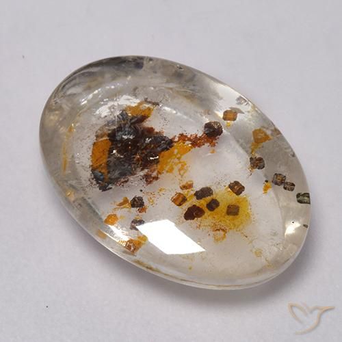 7.34ct Натуральный Многоцветный Кварц с марказитом, Овал, Прозрачный