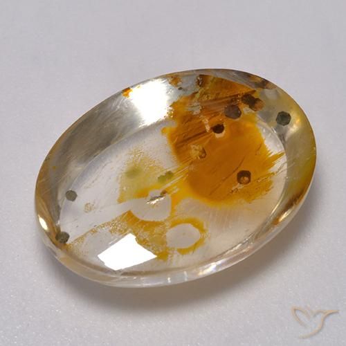 10.11ct Натуральный Многоцветный Кварц с марказитом, Овал, Прозрачный
