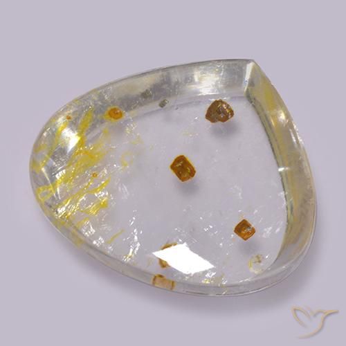 17.42ct Натуральный Многоцветный Кварц с марказитом, Форма груши, Прозрачный