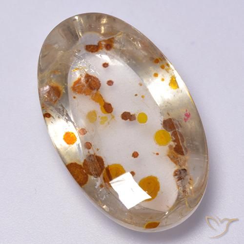 19.98ct Натуральный Многоцветный Кварц с марказитом, Овал, Прозрачный
