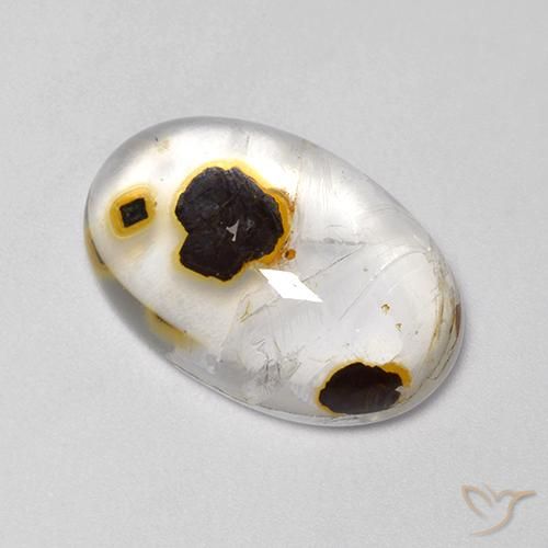 17.52ct Натуральный Многоцветный Кварц с марказитом, Овал, Прозрачный