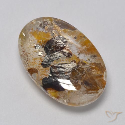 11.56ct Натуральный Многоцветный Кварц с марказитом, Овал, Прозрачный