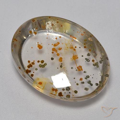 16.27ct Натуральный Многоцветный Кварц с марказитом, Овал, Прозрачный