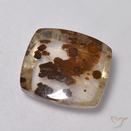 6.25ct Натуральный Многоцветный Кварц с марказитом, Подушка, Прозрачный