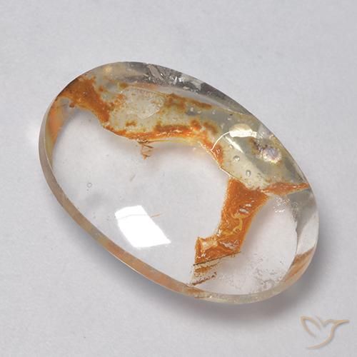 14.87ct Натуральный Многоцветный Кварц с марказитом, Овал, Прозрачный