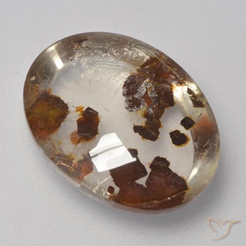10.20ct Натуральный Многоцветный Кварц с марказитом, Овал, Прозрачный