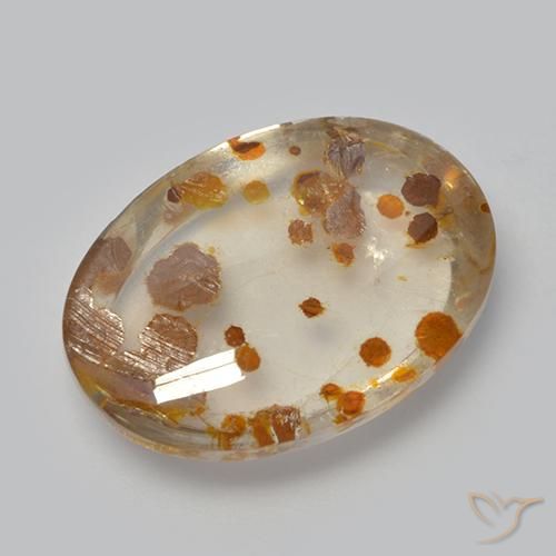 12.37ct Натуральный Многоцветный Кварц с марказитом, Овал, Прозрачный