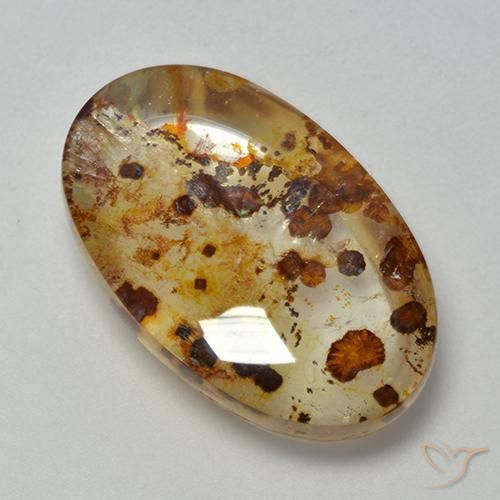 16.40ct Натуральный Многоцветный Кварц с марказитом, Овал, Прозрачный