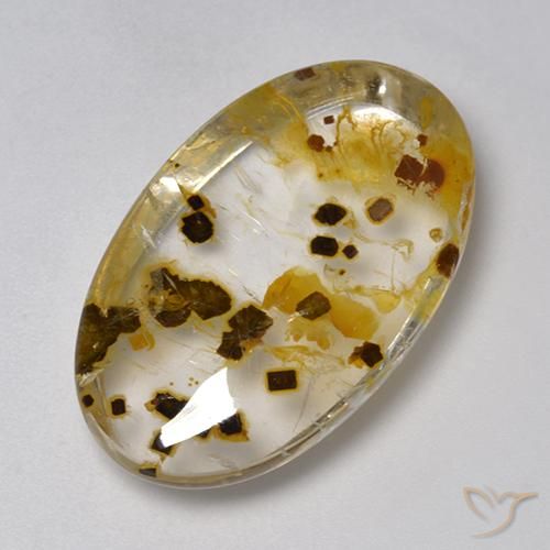 26.59ct Натуральный Многоцветный Кварц с марказитом, Овал, Прозрачный