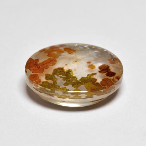 5.28 карата, натуральный Многоцветный Кварц с марказитом, Огранка Овал, Прозрачный