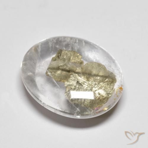 10.68ct Натуральный Многоцветный Кварц с марказитом, Овал, Прозрачный