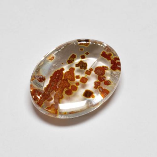 5.58 карата, натуральный Многоцветный Кварц с марказитом, Огранка Овал, Прозрачный