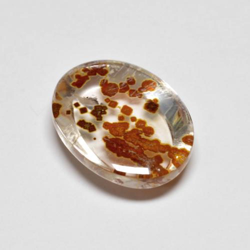 5.58 карата, натуральный Многоцветный Кварц с марказитом, Огранка Овал, Прозрачный