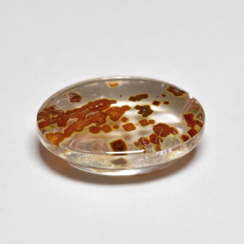 5.58 карата, натуральный Многоцветный Кварц с марказитом, Огранка Овал, Прозрачный