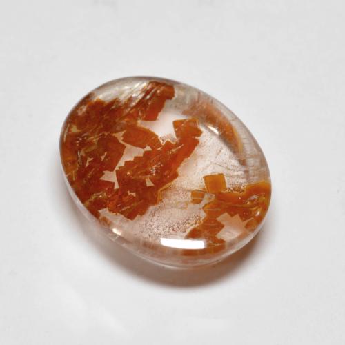 Натуральный многоцветный кварц с марказитом 3,62 карата огранка овал, прозрачный