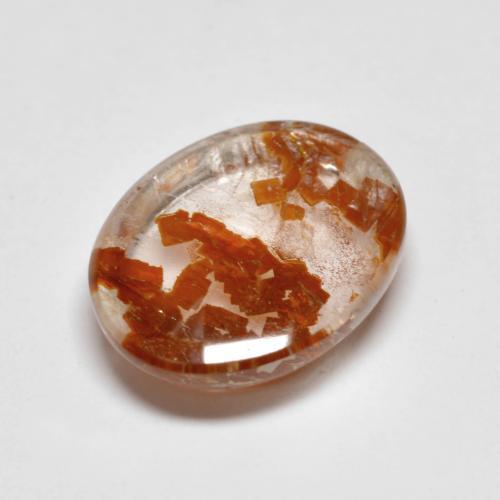 Натуральный многоцветный кварц с марказитом 3,62 карата огранка овал, прозрачный