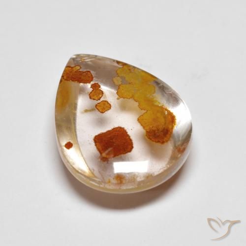 9.42ct Натуральный Многоцветный Кварц с марказитом, Форма груши, Прозрачный