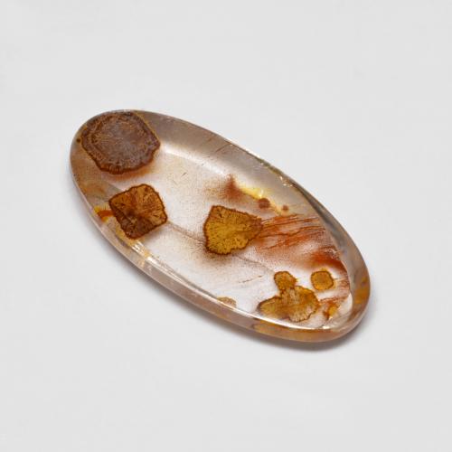 Натуральный многоцветный кварц с марказитом 4,76 карата огранка овал, прозрачный