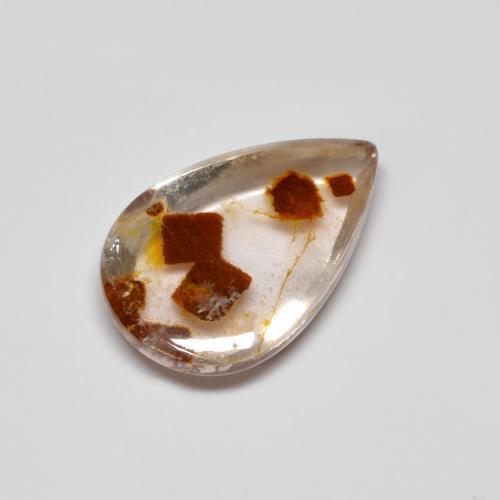 Натуральный Многоцветный Кварц с марказитом 3,45 карата Форма груши, Прозрачный