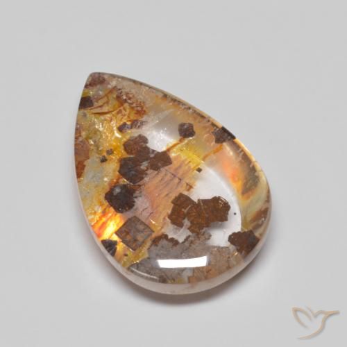 8.32ct Натуральный Многоцветный Кварц с марказитом, Форма груши, Прозрачный
