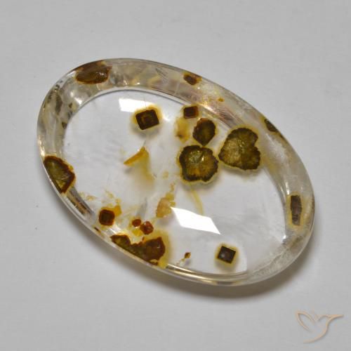 29.44ct Натуральный Многоцветный Кварц с марказитом, Овал, Прозрачный