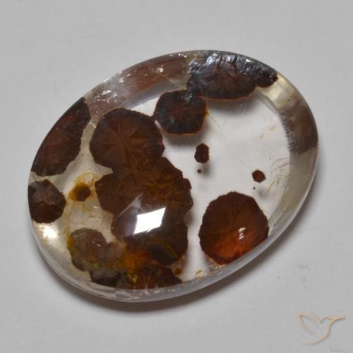 32.37ct Натуральный Многоцветный Кварц с марказитом, Овал, Прозрачный
