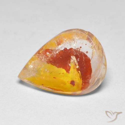 5.50ct Натуральный Многоцветный Кварц с марказитом, Форма груши, Прозрачный
