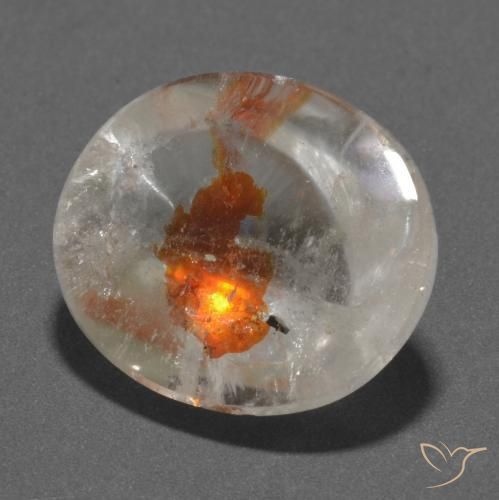 19.66ct Натуральный Многоцветный Кварц с марказитом, Овал, Прозрачный