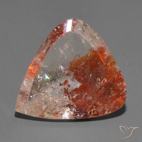 18.57ct Натуральный Многоцветный Кварц с марказитом, Форма груши, Прозрачный