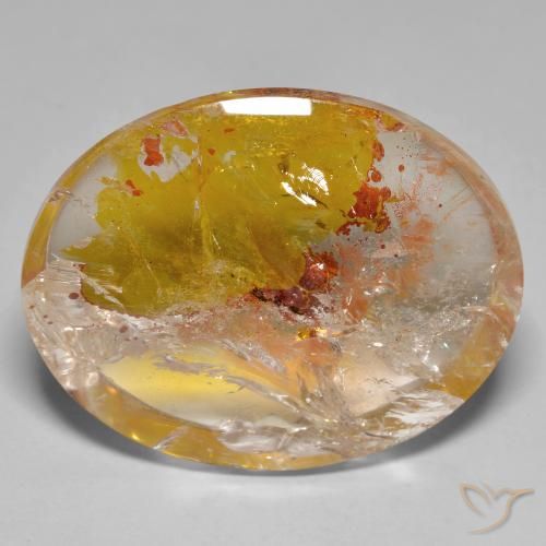 44.84ct Натуральный Многоцветный Кварц с марказитом, Овал, Прозрачный