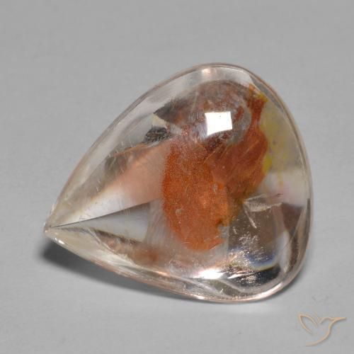 6.17ct Натуральный Многоцветный Кварц с марказитом, Форма груши, Прозрачный