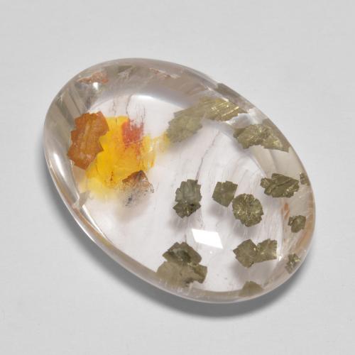 17.03 карата, натуральный Многоцветный Кварц с марказитом, Огранка Овал, Прозрачный