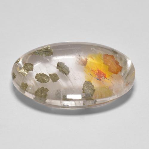 17.03 карата, натуральный Многоцветный Кварц с марказитом, Огранка Овал, Прозрачный